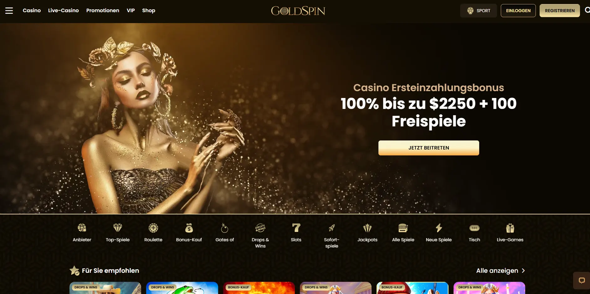Goldspin Casino Screen